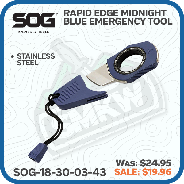 SOG Rapid Edge Midnight Blue Emergency Tool 2in Tanto Blade