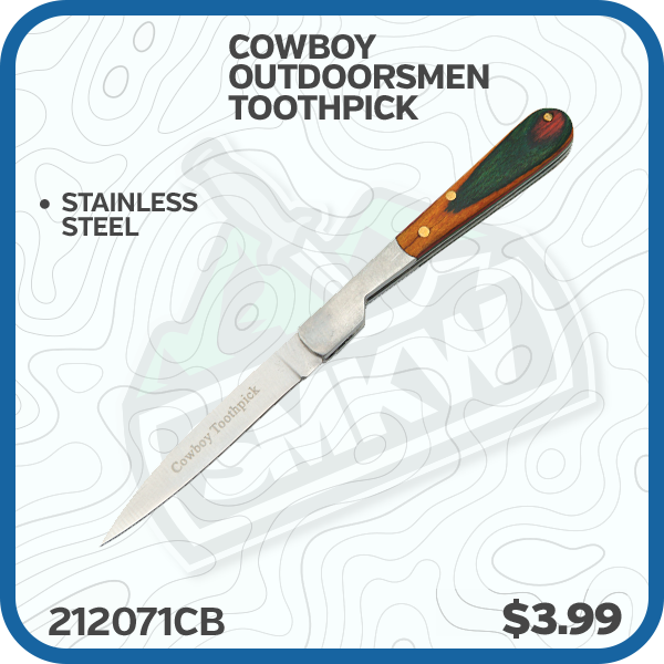 Cowboy Outdoorsmen Toothpick Folding Knife