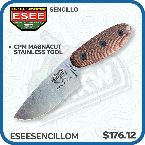 ESEE Sencillo (Stonewash Magnacut | 3D Burlap Micarta)