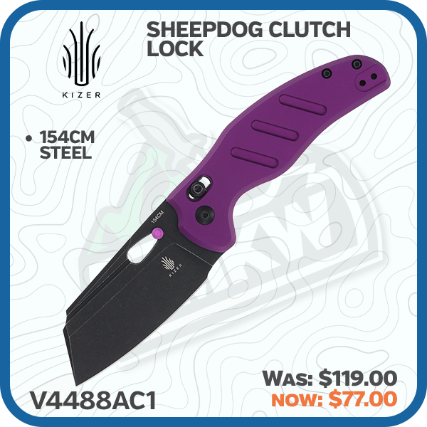 Kizer Sheepdog Clutch Lock Folding Knife (Purple)