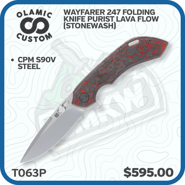 Olamic Wayfarer 247 Folding Knife T-063P Purist Lava Flow (Stonewash)