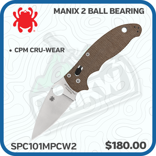 Spyderco Manix 2 Ball Bearing Folding Knife (CPM CRU-WEAR Brown Canvas Micarta)