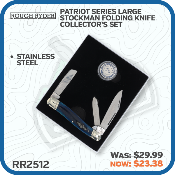 Rough Ryder Patriot Series Large Stockman Folding Knife Collector's Set
