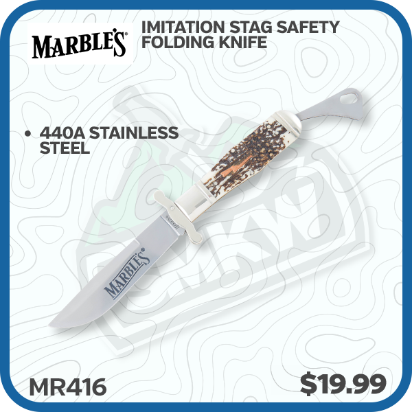Marble's Imitation Stag Safety Folding Knife