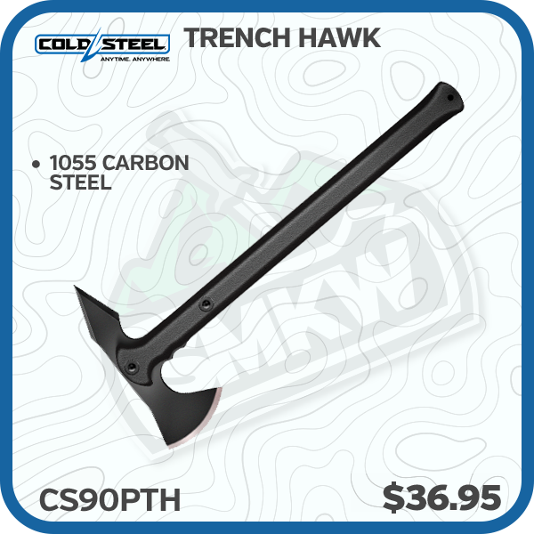 Cold Steel Trench Hawk 3.5in Plain Black Tomahawk Blade