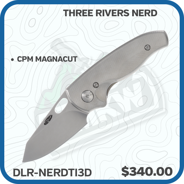 Three Rivers Nerd Folding Knife 3D Contoured Titanium