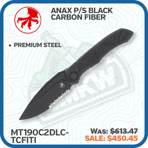 Microtech ANAX Folding Knife (P/S Black | Carbon Fiber)