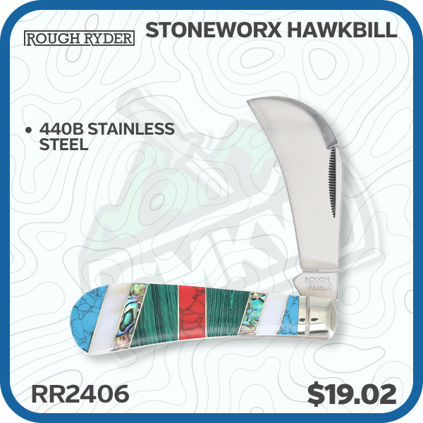 Rough Ryder Stoneworx Hawkbill Folding Knife