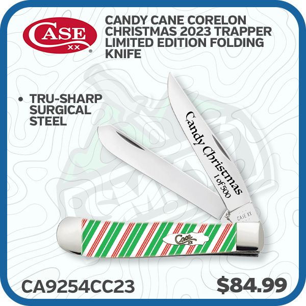 Case Candy Cane Corelon Christmas 2023 Trapper Limited Edition Folding Knife