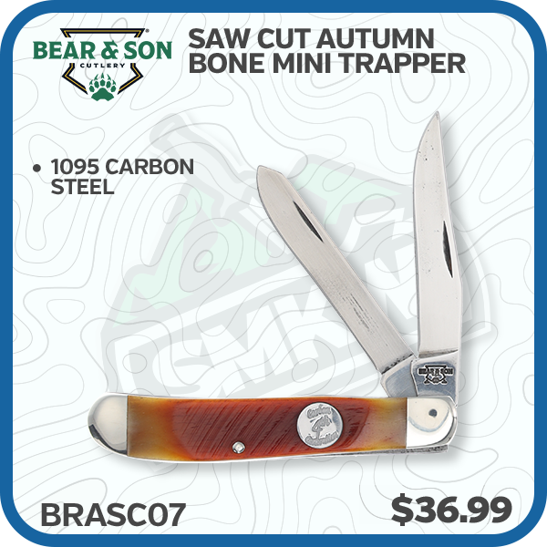 Bear & Son Saw Cut Autumn Bone Mini Trapper