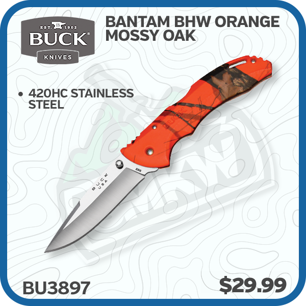 Buck Bantam BHW Folding Knife Orange Mossy Oak