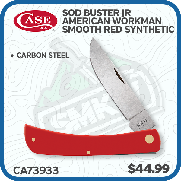 Case XX Sod Buster Jr Carbon Steel American Workman Smooth Red Synthetic