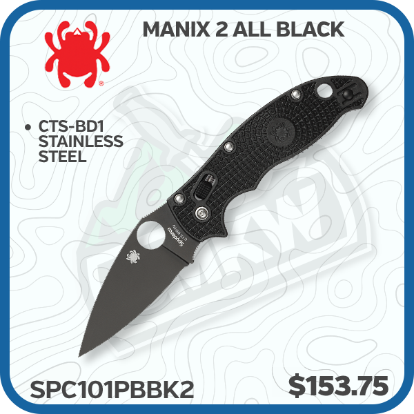 Spyderco Manix 2 Folding Knife All Black