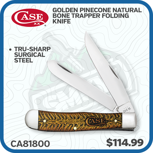 Case Golden Pinecone Natural Bone Trapper Folding Knife