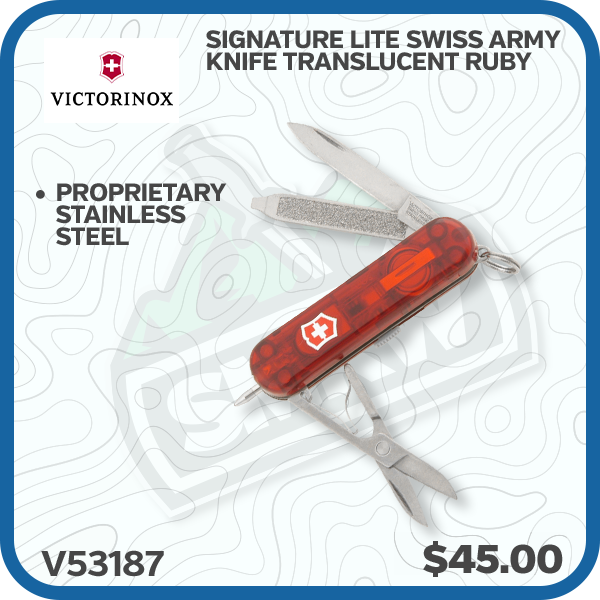 Victorinox Signature Lite Swiss Army Knife Translucent Ruby