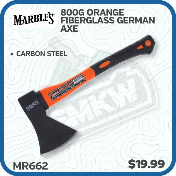 Marble's 800g Orange Fiberglass German Axe