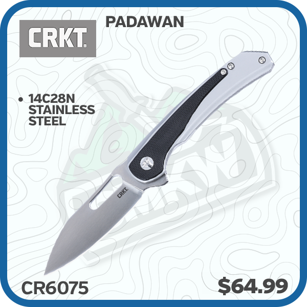 CRKT Padawan Framelock Folding Knife (Brushed 14C28N | Black G-10)