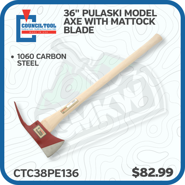 Council Tool 36" Pulaski Model Axe with Mattock Blade