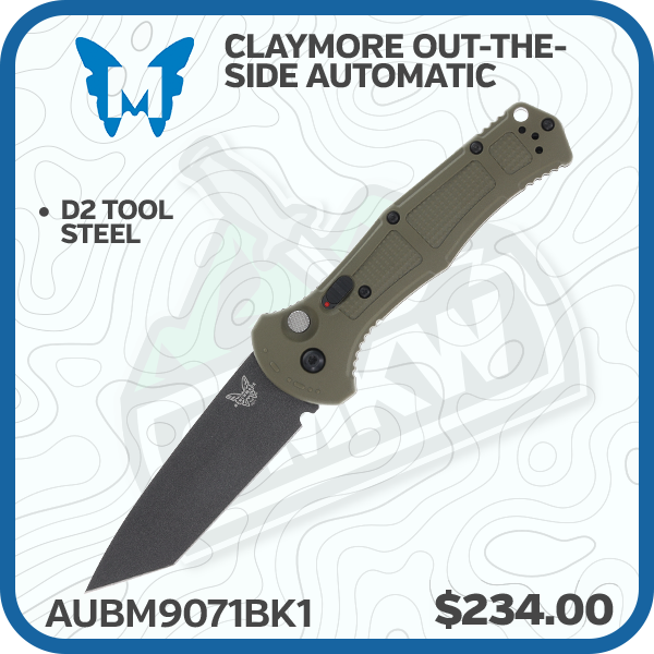 Benchmade 9011BK1 Claymore Out-the-Side Automatic Knife Ranger Green