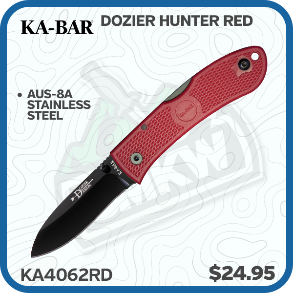 KA-BAR Dozier Folding Knife Hunter Red