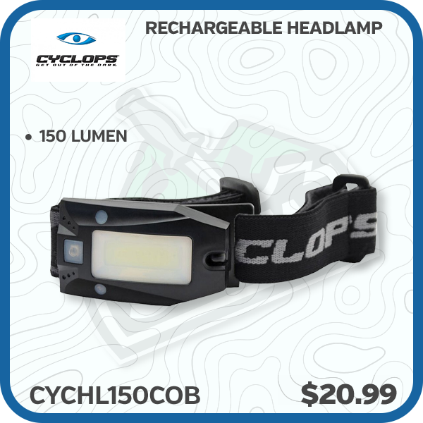 Cyclops 150 Lumen Rechargeable Headlamp