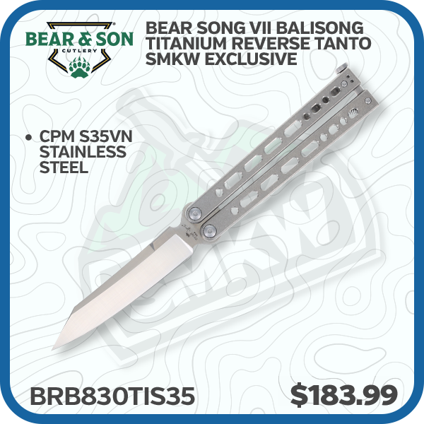 Bear & Son Bear Song VII Balisong Titanium Reverse Tanto SMKW Exclusive