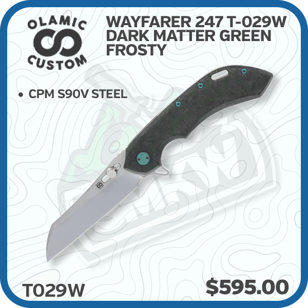 Olamic Wayfarer 247 Folding Knife T-029W Dark Matter Green Frosty