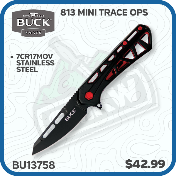 Buck 813 Mini Trace Ops Folding Knife 2.43 Inch Plain Tanto