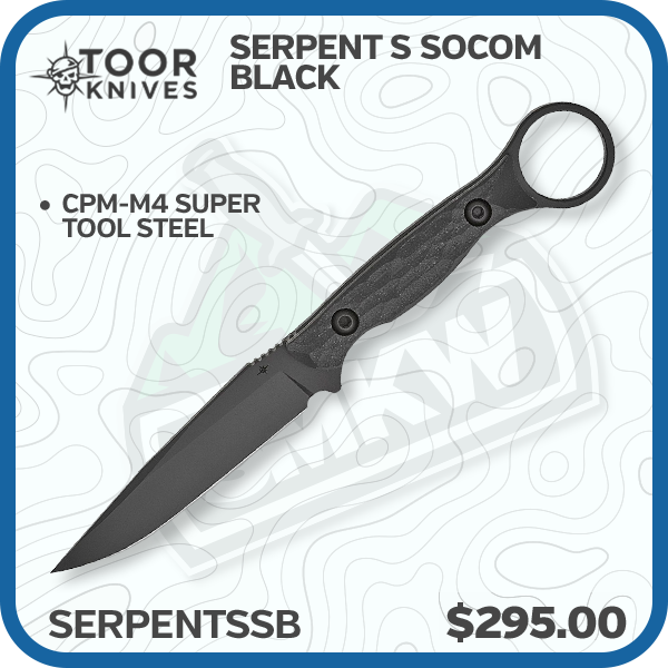 Toor Serpent S SOCOM Black Fixed Blade Gunkote