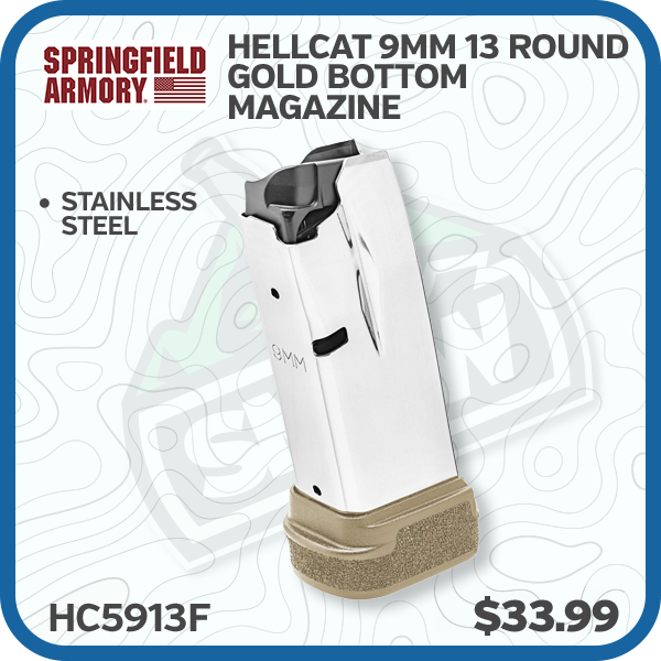 Springfield Hellcat 9mm 13 Round Gold Bottom Magazine