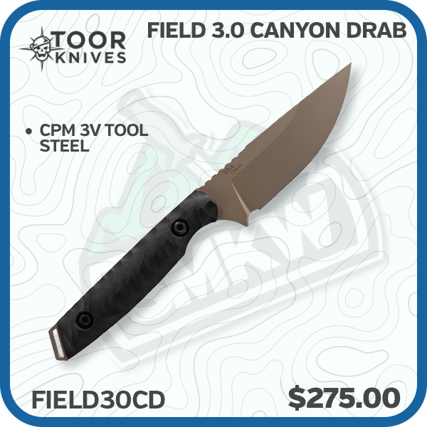 Toor Field 3.0 Canyon Drab CPM3V Steel KG Gunkote Blade Finish