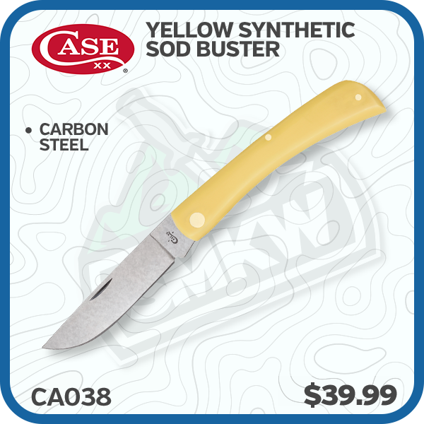 Case Yellow Synthetic Carbon Steel Sod Buster Folding Knife