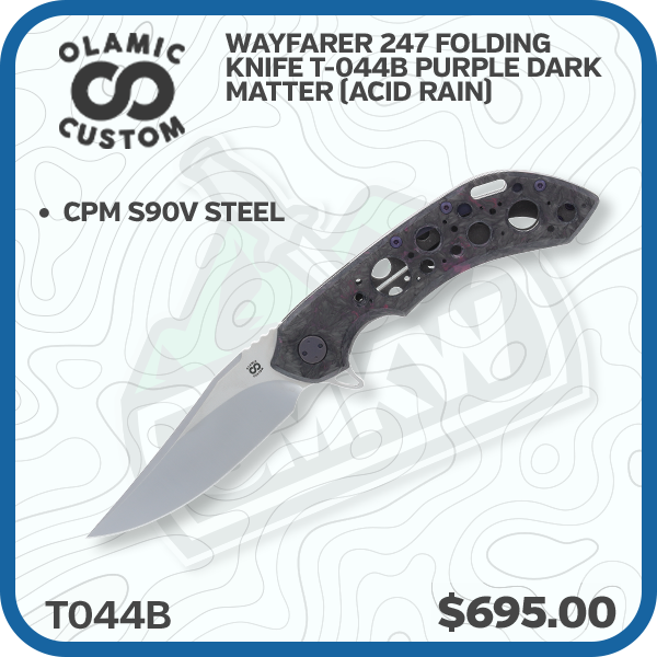 Olamic Wayfarer 247 Folding Knife T-044B Purple Dark Matter (Acid Rain)