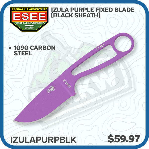 ESEE Izula Purple Fixed Blade (Black Sheath)