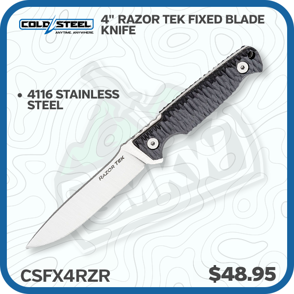Cold Steel 4" Razor Tek Fixed Blade Knife