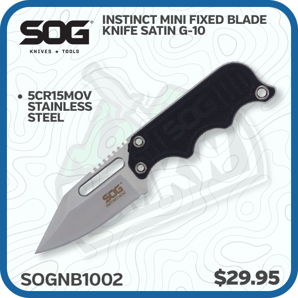 SOG Instinct Mini Fixed Blade Knife Satin G-10