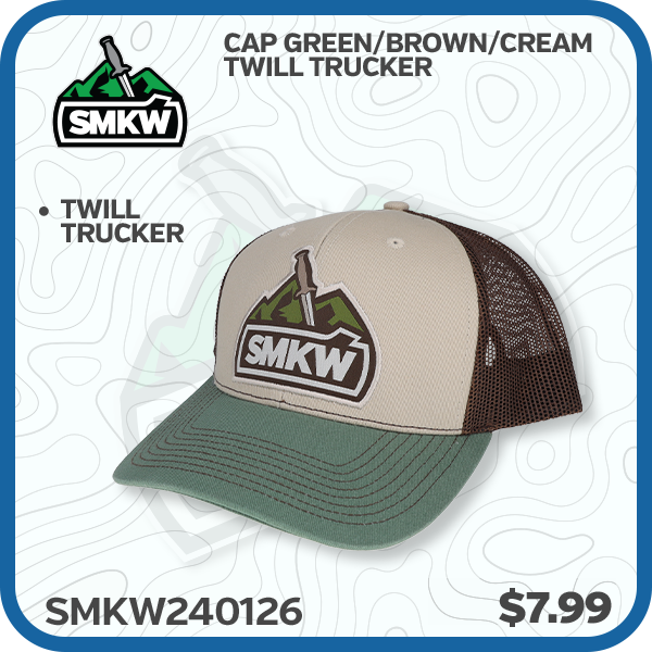 SMKW Cap Green/Brown/Cream Twill Trucker