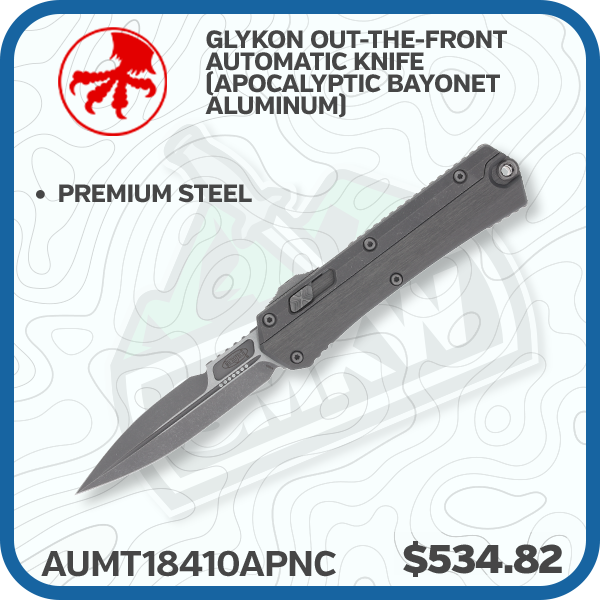 Microtech Glykon Out-the-Front Automatic Knife (Apocalyptic Bayonet | Aluminum)