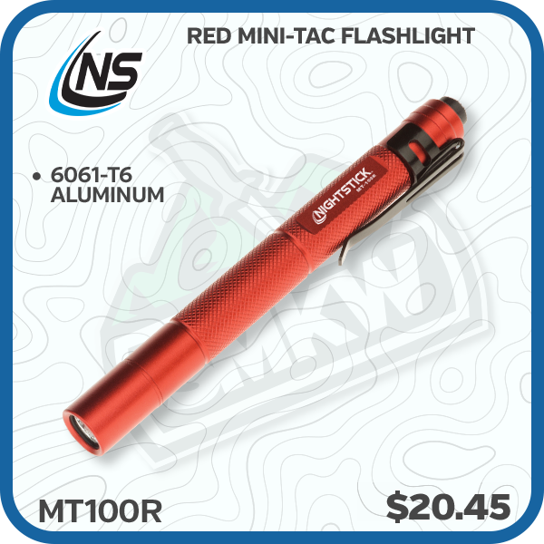 Nightstick Red Mini-Tac Flashlight 2AAA