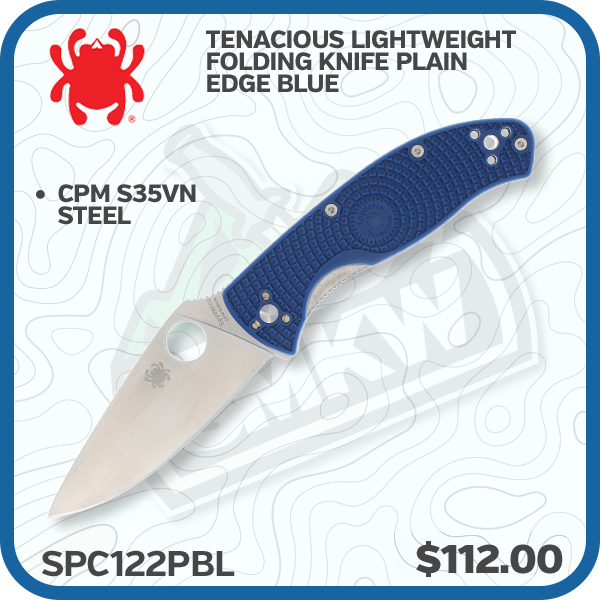 Spyderco Tenacious Lightweight Folding Knife Plain Edge Blue