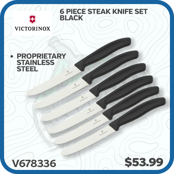 Victorinox 6 Piece Steak Knife Set Black