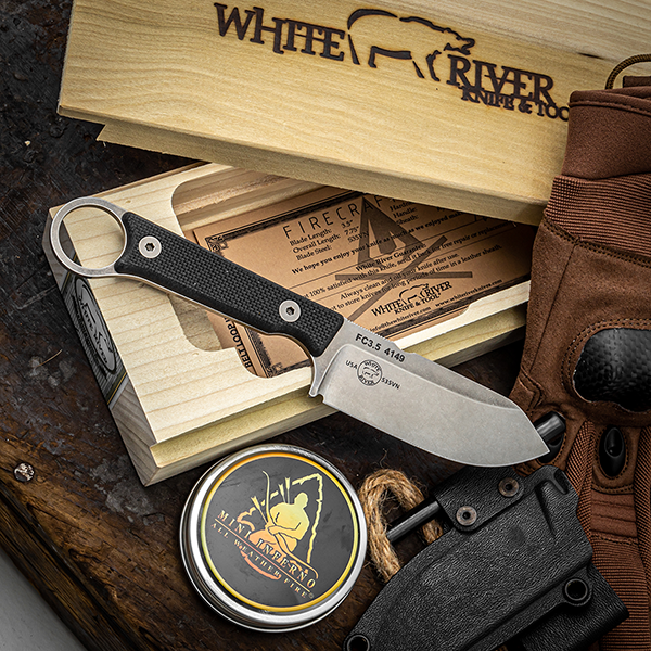 White River Firecraft 3.5 Pro Fixed Blade Black G-10