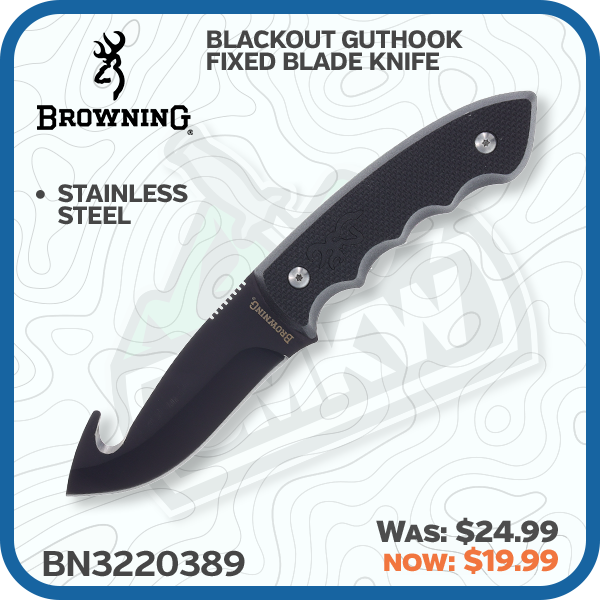 Browning Blackout Guthook Fixed Blade Knife