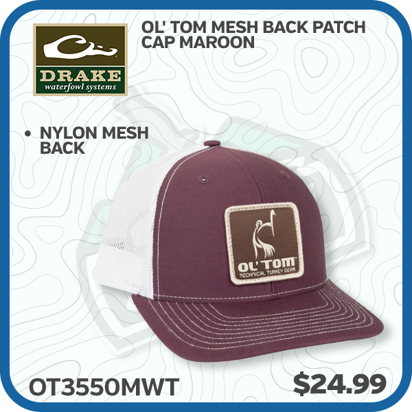 Drake Ol' Tom Mesh Back Patch Cap Maroon