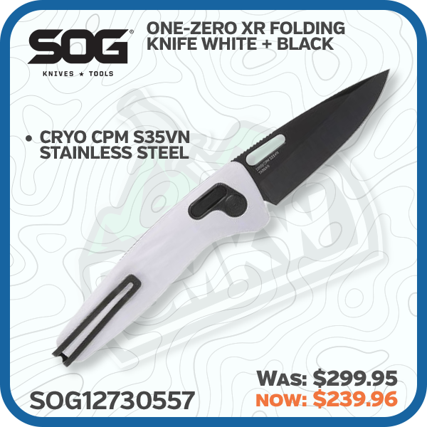 SOG One-Zero XR Folding Knife White + Black