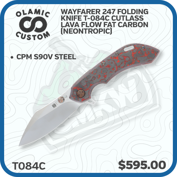 Olamic Wayfarer 247 Folding Knife T-084C Cutlass Lava Flow Fat Carbon (Neontropic)