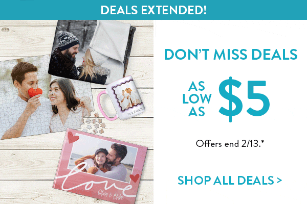 Daily Deals. Ends soon! Don't miss deals as low as \\$5. Offers end 2/13. See site for details. Shop all deals