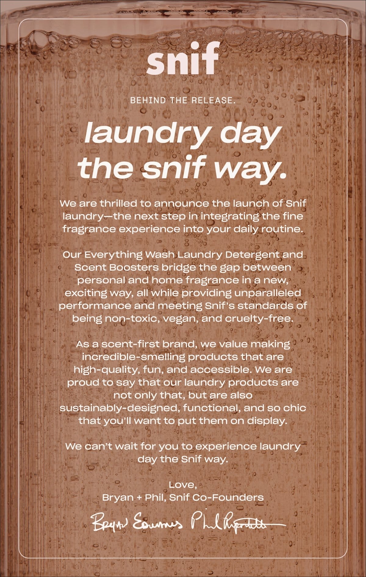 Snif Laundry drops 2.29.24. Join the list. ↗