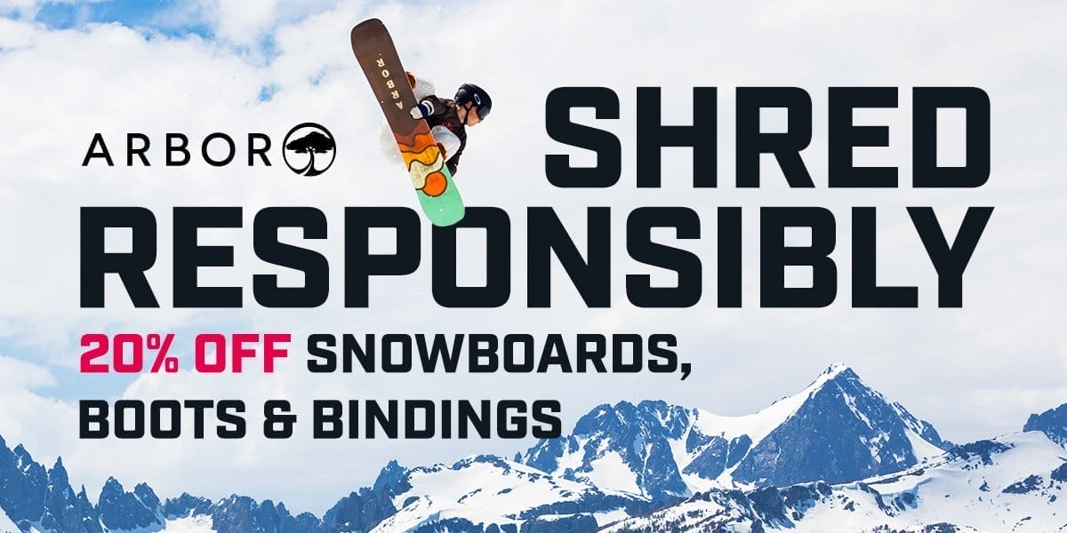 20% Off Arbor Snowboards, Boots & Bindings