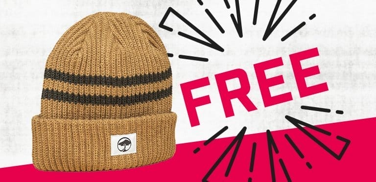 Free beanie with purchase of an Arbor item from The House